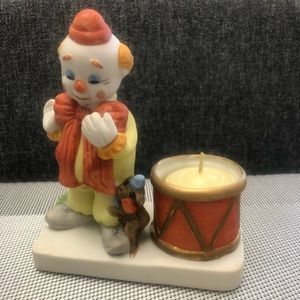 Vintage porcelain Loveable Clown candle holder
